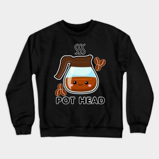Kawaii Coffee Pot Head Crewneck Sweatshirt